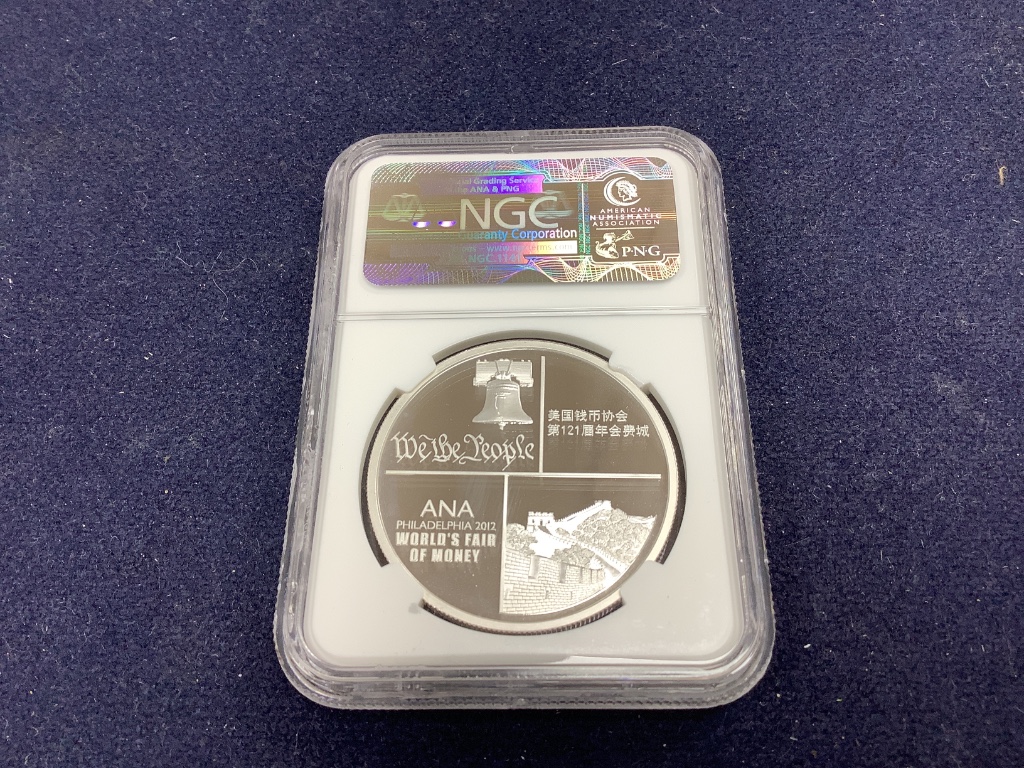 Sealed Proof coins - 20 US $1 President of America coins, all NGC rated PF 69 ultra cameo, 10 Silver Eagle $1 dollar coins, 2011 (S), PCGS rated MS70, 6 Commonwealth Proof coins, 2012, NGC rated MS69 - PF70 ultra Cameo,